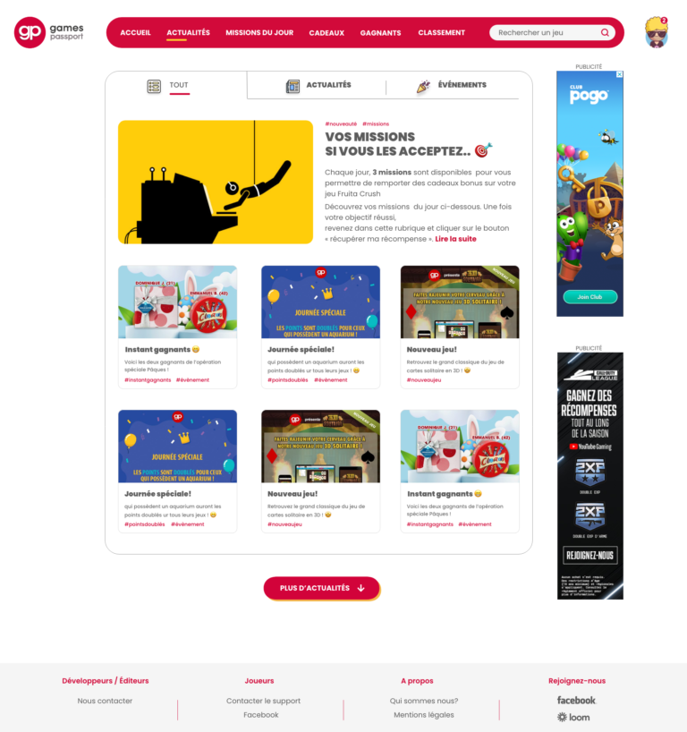 Games Passport – Jeux gratuits en ligne