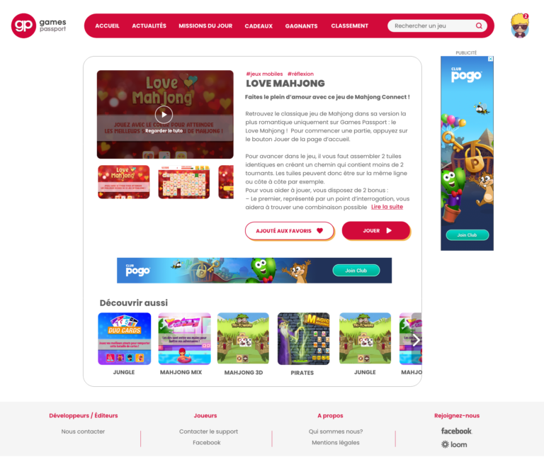 Games Passport – Jeux gratuits en ligne